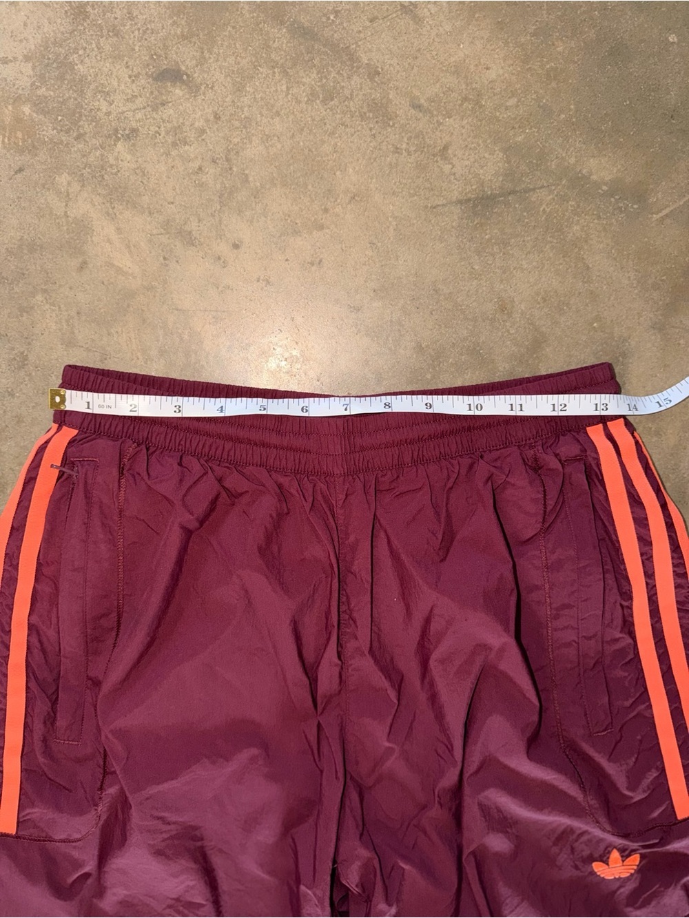 adidas Originals Burgundy Trefoil Track Jogger Pants Medium - Picture 5 of 12